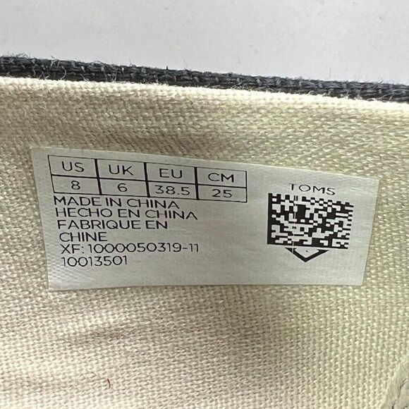 Toms Women's Size 8 Alpargata Platform Espadrille Black Canvas Flats - Picture 12 of 12